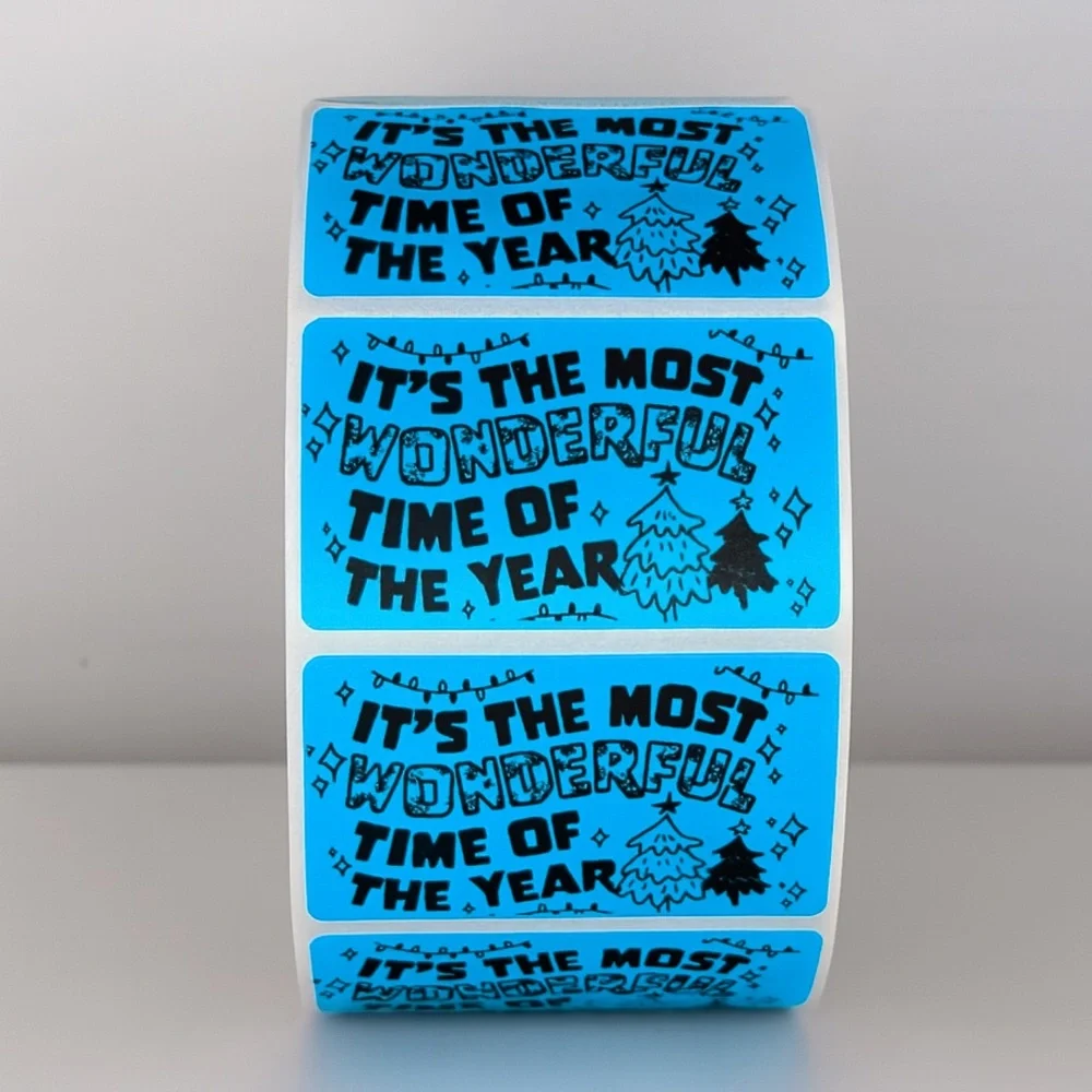 Wonderful Time of Year Stickers | Green Holiday Christmas Packaging Labels - Picture 3 of 11